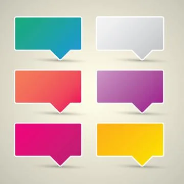 Color vector paper speech bubble set Illustrazione stock