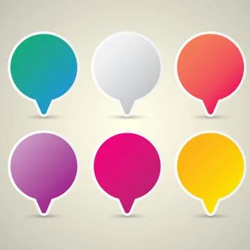Color vector paper speech bubble set Stockillustratie