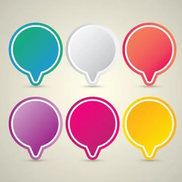 Color vector paper speech bubble set Stockillustratie