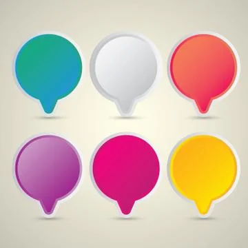 Color vector paper speech bubble set イラスト素材