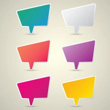 Color vector paper speech bubble set Stockillustratie
