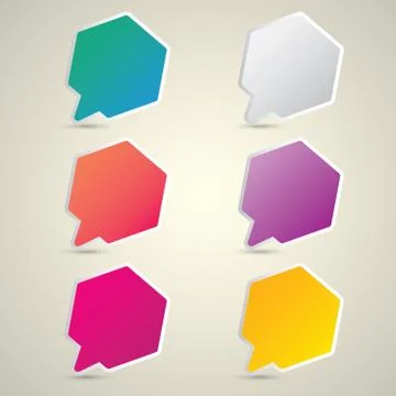 Color vector paper speech bubble set Illustrazione stock