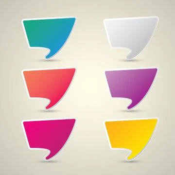 Color vector paper speech bubble set Stockillustratie