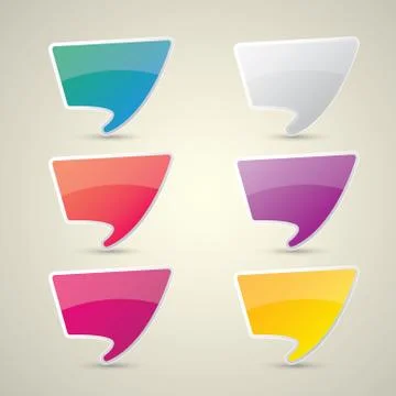 Color vector paper speech bubble set Stockillustratie