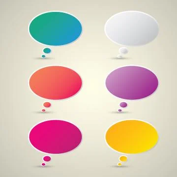 Color vector paper speech bubble set Stockillustratie