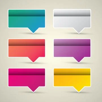 Color vector paper speech bubble set Stockillustratie