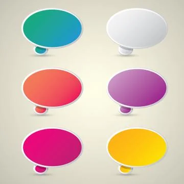Color vector paper speech bubble set Stock Illustration