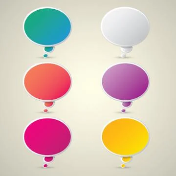 Color vector paper speech bubble set イラスト素材