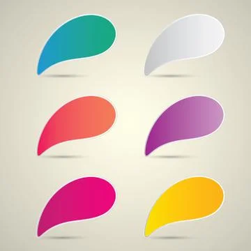 Color vector paper speech bubble set Illustrazione stock