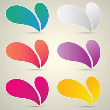 Color vector paper speech bubble set Stockillustratie