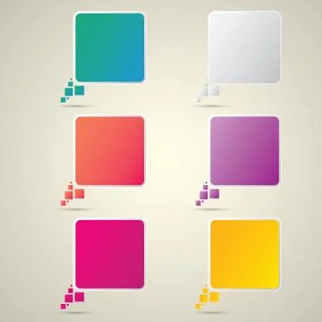 Color vector paper speech bubble set Stockillustratie