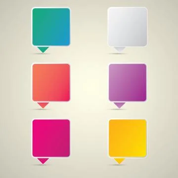 Color vector paper speech bubble set Illustrazione stock