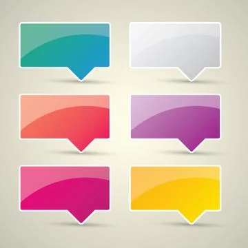 Color vector paper speech bubble set Illustrazione stock