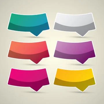 Color vector paper speech bubble set Stock Illustration