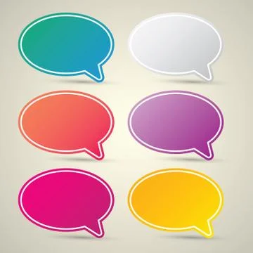 Color vector paper speech bubble set Stockillustratie