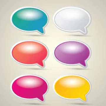 Color vector paper speech bubble set Stockillustratie