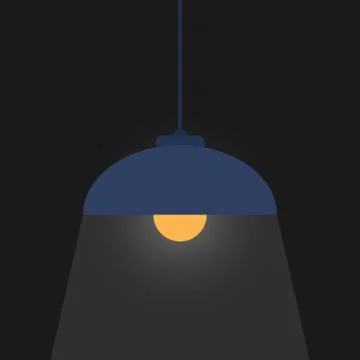 Color vector pattern, lampshade with light bulb illuminates the dark space, f Stockillustratie