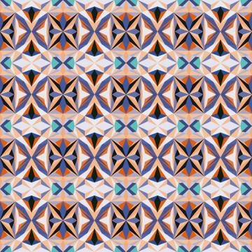 Color vector seamless pattern, abstract geometric background illustration Stock Illustration