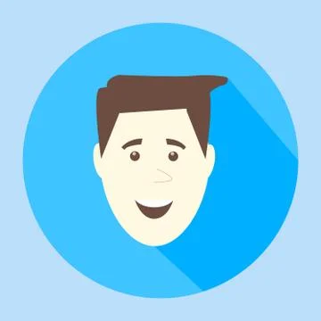 Color vector smile flat icon man face emotion Stock Illustration
