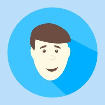 Color vector smile flat icon man face emotion Stock Illustration
