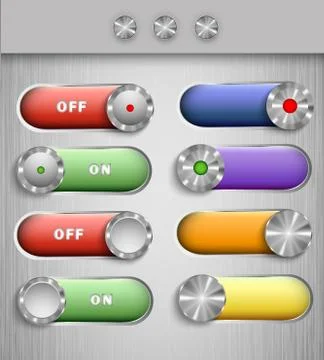 Color vector switch buttons Stock Illustration
