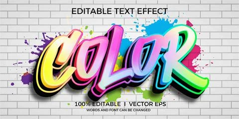 Color vector text effect with modern style design Stock Illustration