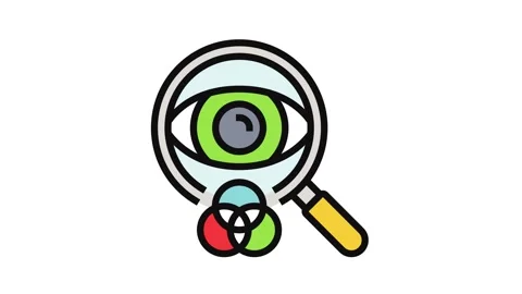 Color vision test optometry eye color icon animation Stock Footage 326116431