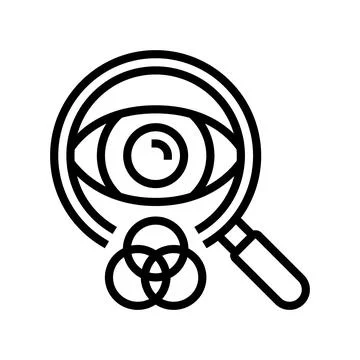 Color vision test optometry eye line icon vector illustration Stock Illustration