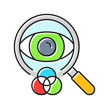 Color vision test optometry eye color icon vector illustration Stock Illustration