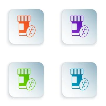 Color Vitamin complex of pill capsule icon isolated on white background. Healthy Stock Illustration