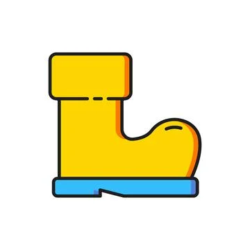 Color Waterproof rubber boot icon isolated on white background. Gumboots fo.. Stock Illustration