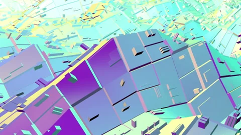 Color wave boxes Modern minimal abstract background intro able to loop seamless Stock Footage 219778296