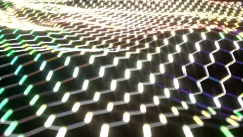 Color wave hexagon abstract shape bg able to loop endless Stock Footage 318157070