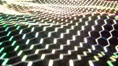 Color wave hexagon abstract shape bg able to loop Stock Footage 318488114