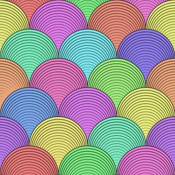 Color wave seamless pattern on vector art. 스톡 일러스트