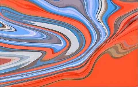 Color Waves Background. Fluid Poster. Abstract Flow. Vibrant Color. Trendy Stock Illustration