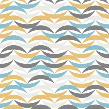 Color waves seamless pattern. Abstract background for retro fabrics. Illustrazione stock