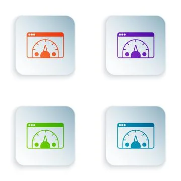 Color Web analytics information and development website statistic icon isolated Stock Illustration