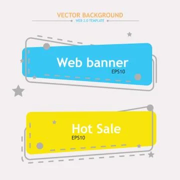 Color web banners Illustrazione stock