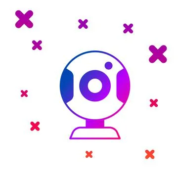 Color Web camera icon isolated on white background. Chat camera. Webcam icon 스톡 일러스트