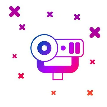 Color Web camera icon isolated on white background. Chat camera. Webcam icon. 스톡 일러스트