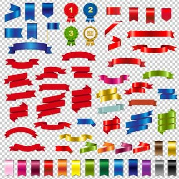 Color Web Ribbons Big Set Stock Illustration