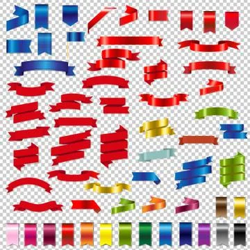 Color Web Ribbons Big Set Stock Illustration