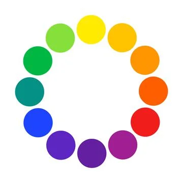 Color wheel palette circles vector illustration isolated on white background Stock Illustration
