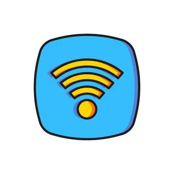Color Wi-Fi wireless internet network symbol icon isolated on white backgro.. Stock Illustration