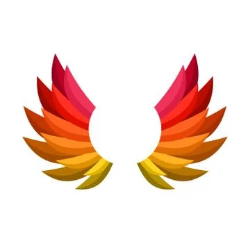 Color Wing Icon. Vector Stock Illustration