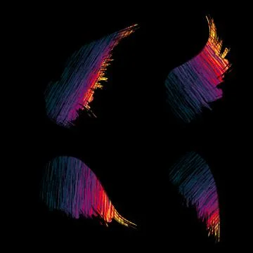 Color wings set Stock Illustration