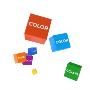 COLOR word on colored cubes, creative business concept Stock Illustration