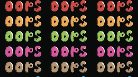 Color words oops falling Stock Footage 92162387