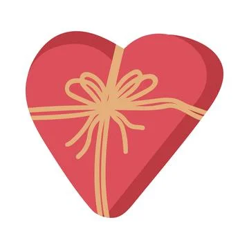 Color wrapping gift box in flat vector style. Hand drawn vector illustration Stock Illustration